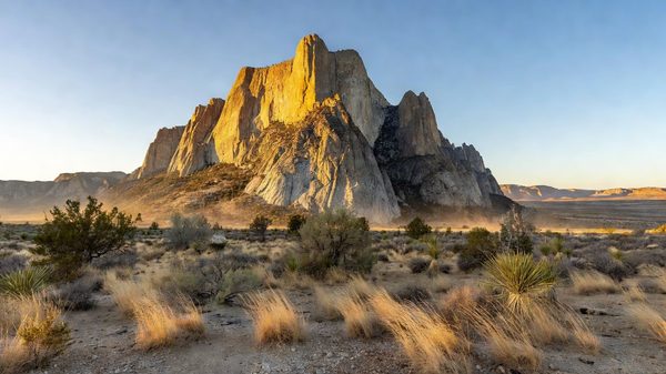 El Capitan limestone escarpment at Guadalupe Mountains, west Texas